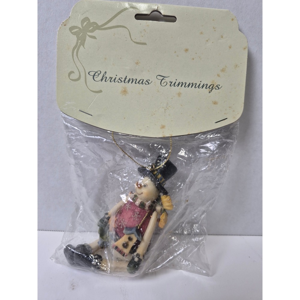 Hosley International Snowman Christmas Ornament Snowflake Sweater Top Hat Y2K